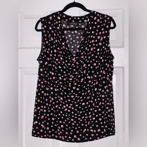 Short sleeve blouse with beautiful draped neckline